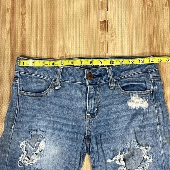 American Eagle Distressed Stretch Jegging Women's Size 2 - Picture 4 of 9